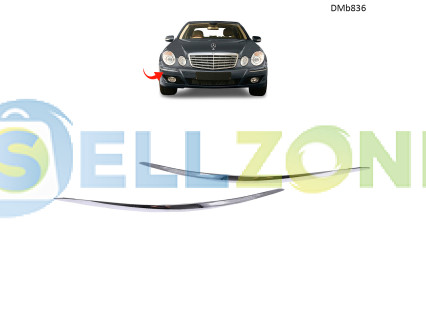 Χρωμιωμένες λωρίδες για πλαίσια αλογόνου μπροστινού προφυλακτήρα Mercedes E W211 2007–2009 – DMb836